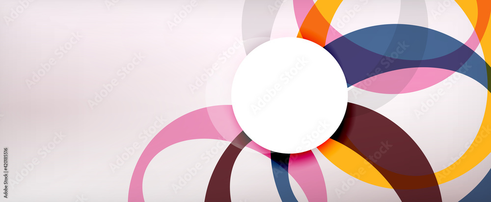 Fototapeta premium Ring geometric shapes, o letter repetition wallpaper. Abstract background for business or technology presentations, internet posters or web brochure covers