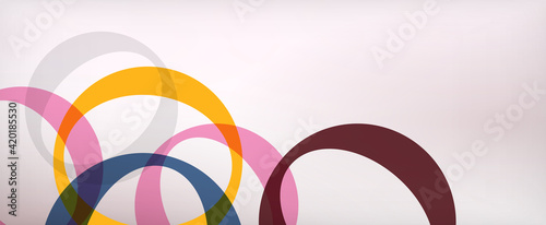 Ring geometric shapes, o letter repetition wallpaper. Abstract background for business or technology presentations, internet posters or web brochure covers