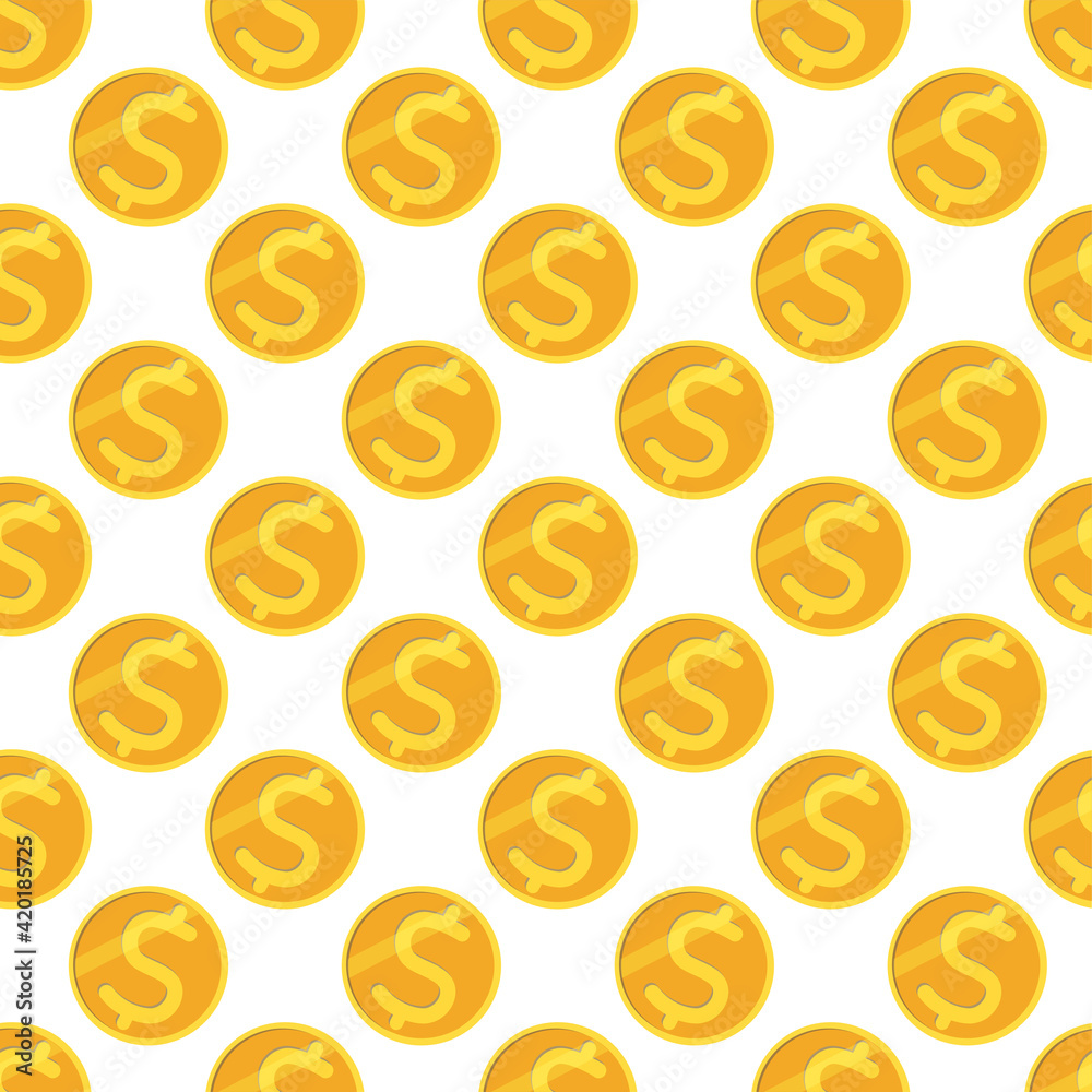 Seamless pattern with dollar coins. Vector background. Seamless pattern with dollar coins. Vector background.