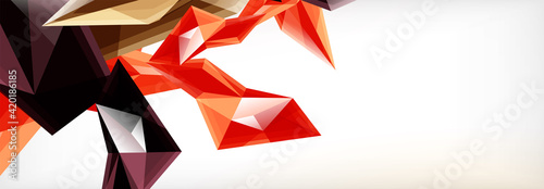 Vector 3d triangles and pyramids abstract background for business or technology presentations, internet posters or web brochure covers