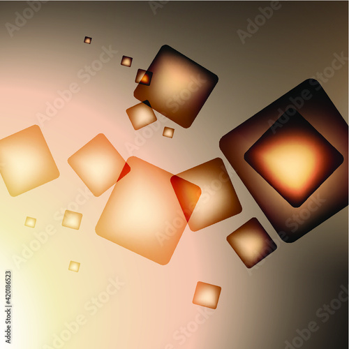 Neon shiny color squares, modern template. Vector