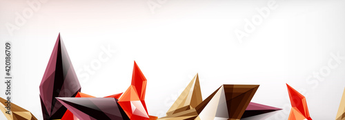 Vector 3d triangles and pyramids abstract background for business or technology presentations, internet posters or web brochure covers