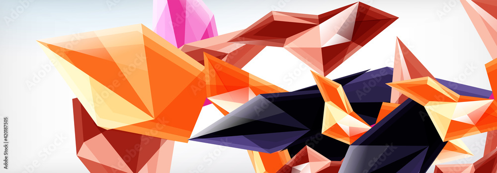 Vector 3d triangles and pyramids abstract background for business or technology presentations, internet posters or web brochure covers Vector 3d triangles and pyramids abstract background for business or technology presentations, internet posters or web brochure covers