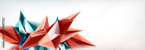 Vector 3d triangles and pyramids abstract background for business or technology presentations, internet posters or web brochure covers
