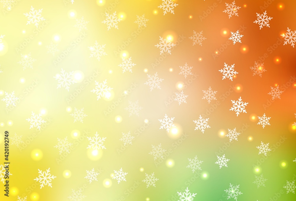 Light Red, Yellow vector pattern in Christmas style.