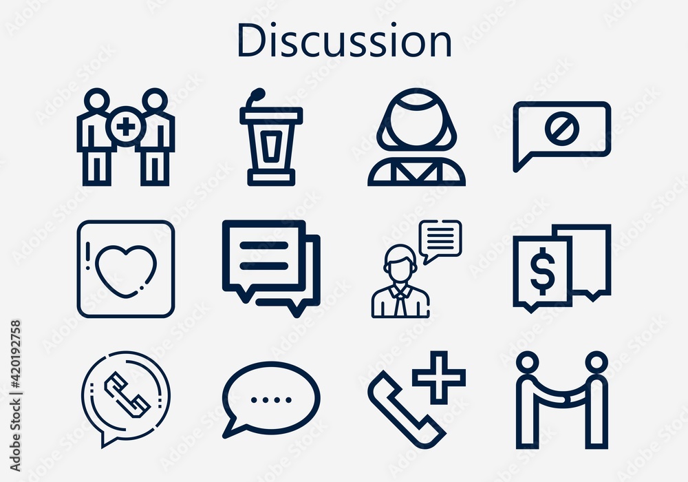 Premium set of discussion [S] icons. Simple discussion icon pack