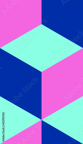 abstract cube pattern colorful. Completely seamless, abstract cube pattern. Colorful design, geometric 3d vector wallpaper,