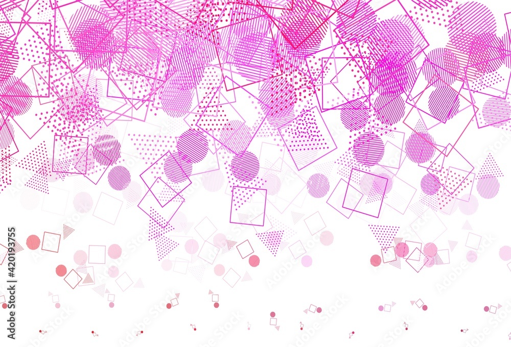 Light Purple, Pink vector pattern with polygonal style with circles.