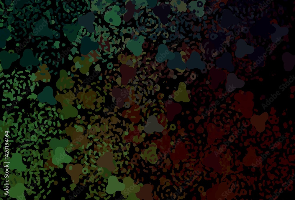 Dark Green vector template with chaotic shapes. Dark Green vector template with chaotic shapes.