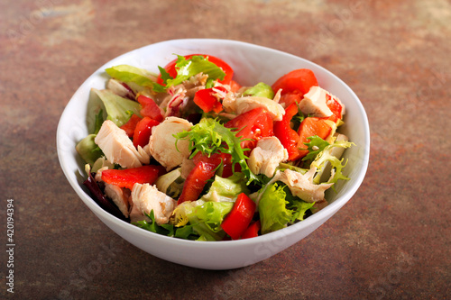 Chicken and vegetable healthy salad