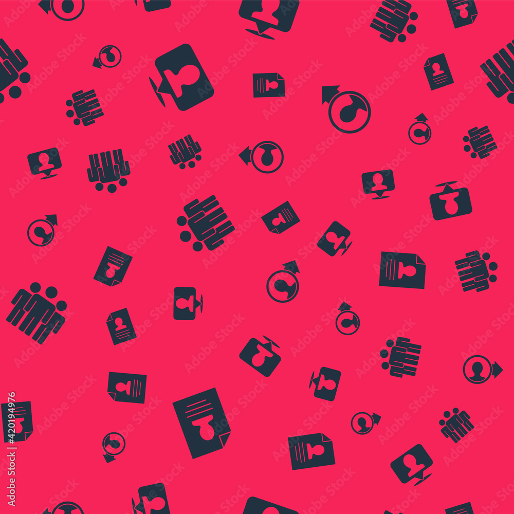 Set Resume, Location with person, Users group and Create account screen on seamless pattern. Vector Set Resume, Location with person, Users group and Create account screen on seamless pattern. Vector