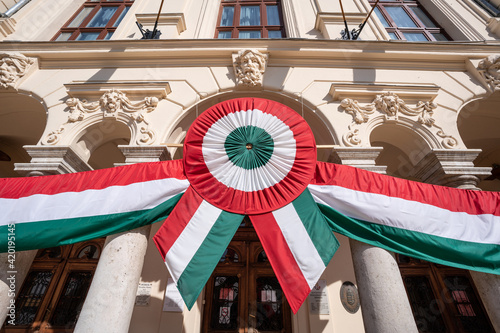 Town hall in Kisujszallas, Hungary photo