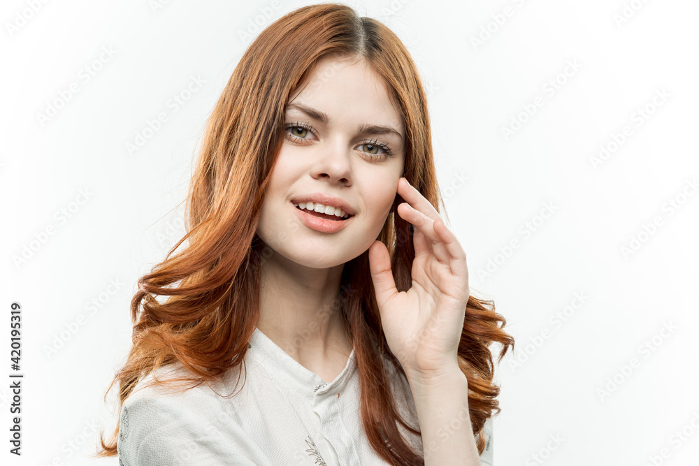 pretty red-haired woman cosmetics attractive look luxury pretty red-haired woman cosmetics attractive look luxury
