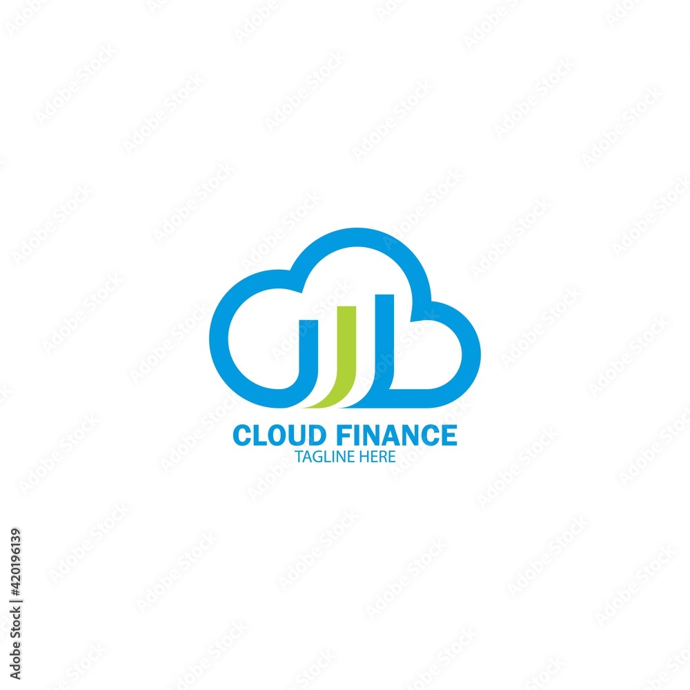 Cloud finance logo vector icon illustration Cloud finance logo vector icon illustration