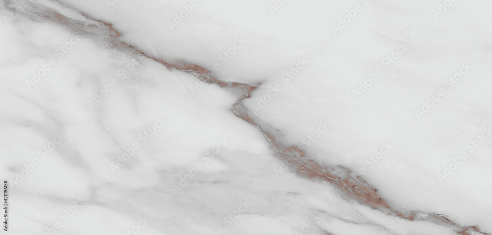 Obraz premium White statuario marble with brown-gray veins, white tiles marble, glossy statuarietto slab marble stone texture for digital wall and floor tiles, detailed structure of marble in natural patterned.