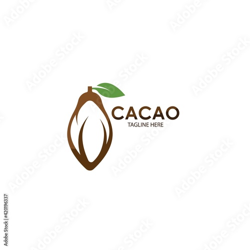 Cacao or cocoa logo vector icon illustration
