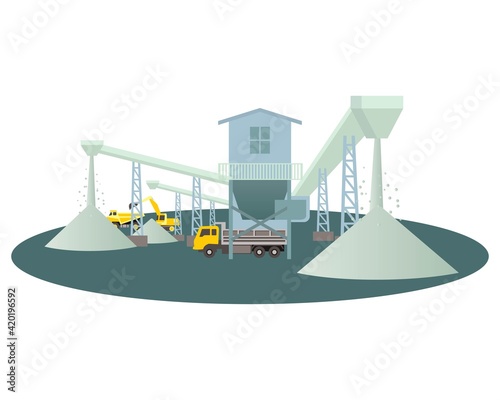 Occupational Related Diseases by Stone mill plant. vector illustration isolated cartoon