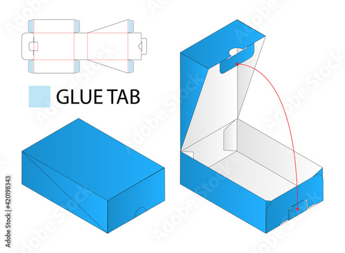 Box packaging die cut template design. 3d mock-up