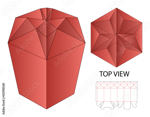 Box packaging die cut template design. 3d mock-up