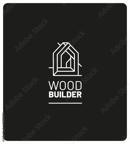 Logo constructeur maison bois, éco responsable, écologique, autonome