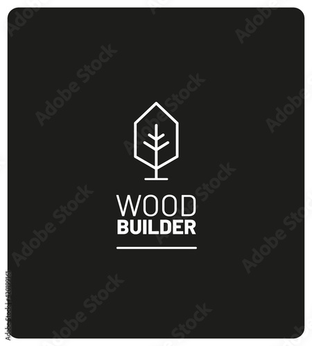Logo constructeur maison bois, éco responsable, écologique, autonome