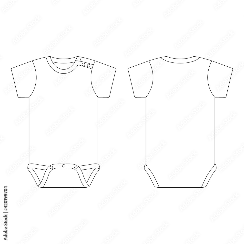 Baby Onesie Outline Flat Four Color Minimal Free Stock Vector Graphic Image