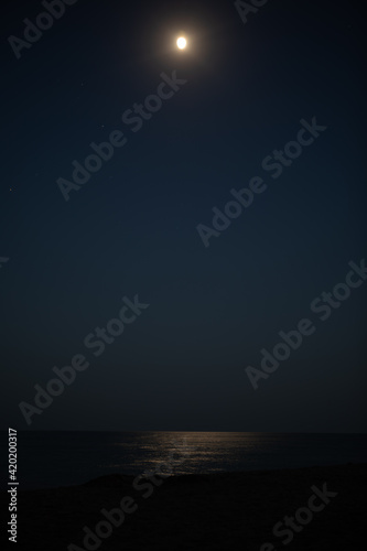moonlight over sea.
