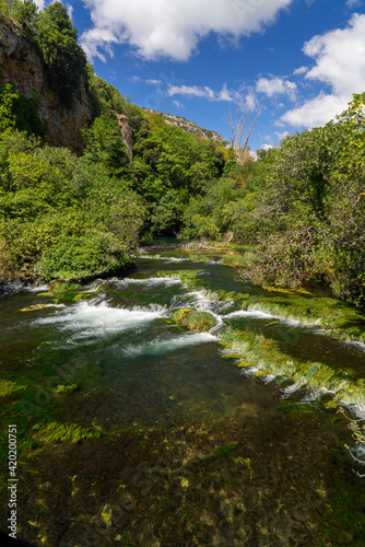 Krka national park, famous travel destination in Dalmatia of Croatia. Krka waterfalls in the Krka National Park in autumn, Croatia