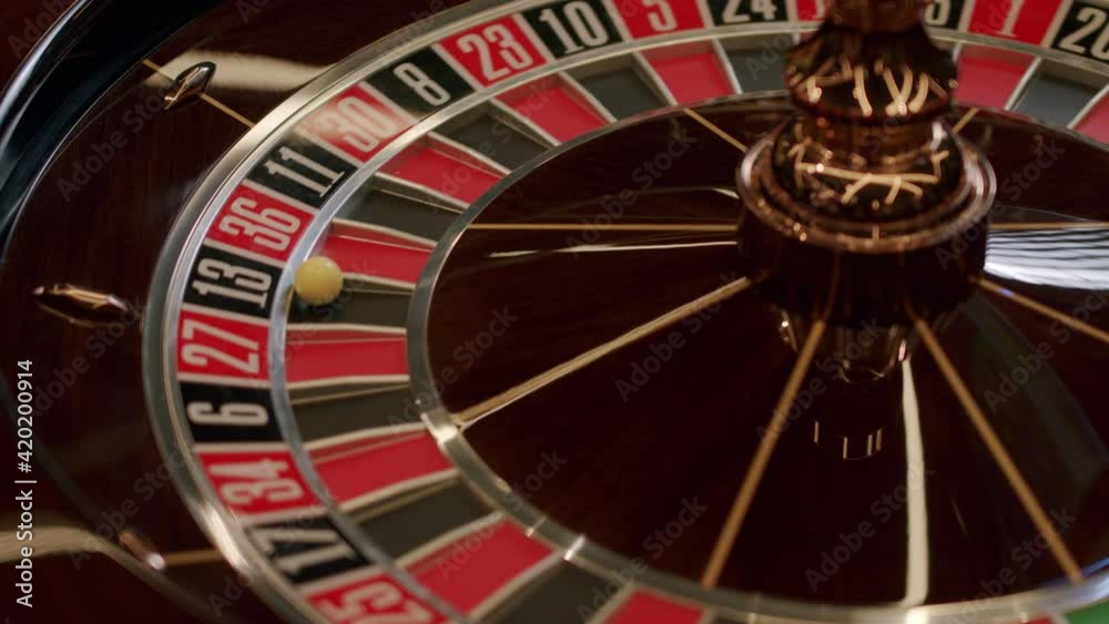 Close-up of roulette wheel in casino Close-up of roulette wheel in casino