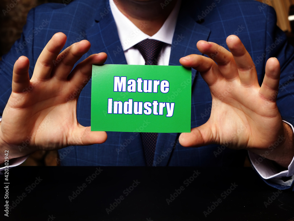 Mature Industry phrase on business card. Mature Industry phrase on business card.