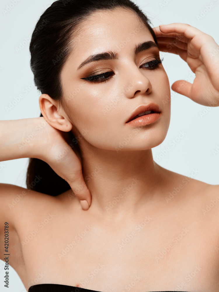 clean skin cosmetology makeup woman model naked shoulders