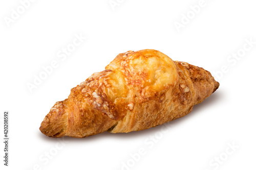Croissant isolated on white background with clipping path. Full depth of field.
