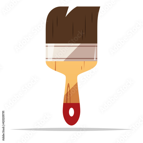 Wide paintbrush vector isolated illustration