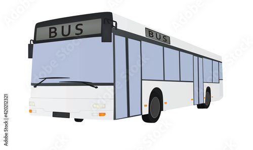 White city bus. vector illustration