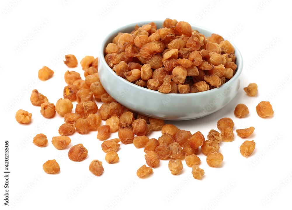 dried longan on white background dried longan on white background