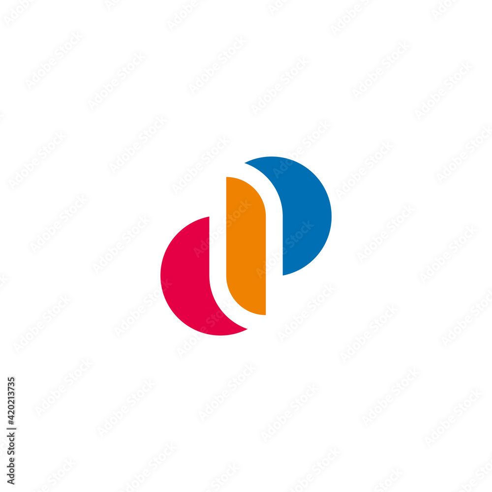 letter dp linked abstract geometric colorful design logo vector letter dp linked abstract geometric colorful design logo vector