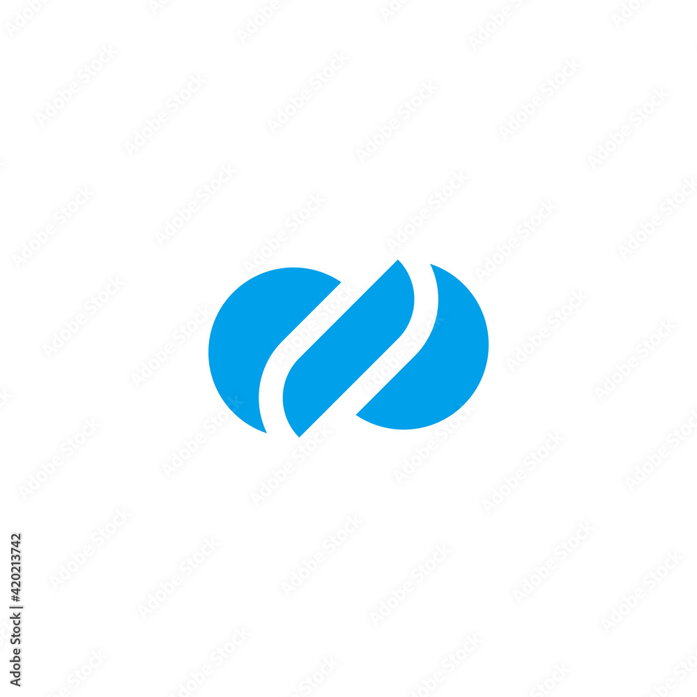 abstract blue waves linked circle curves colorful logo vector abstract blue waves linked circle curves colorful logo vector