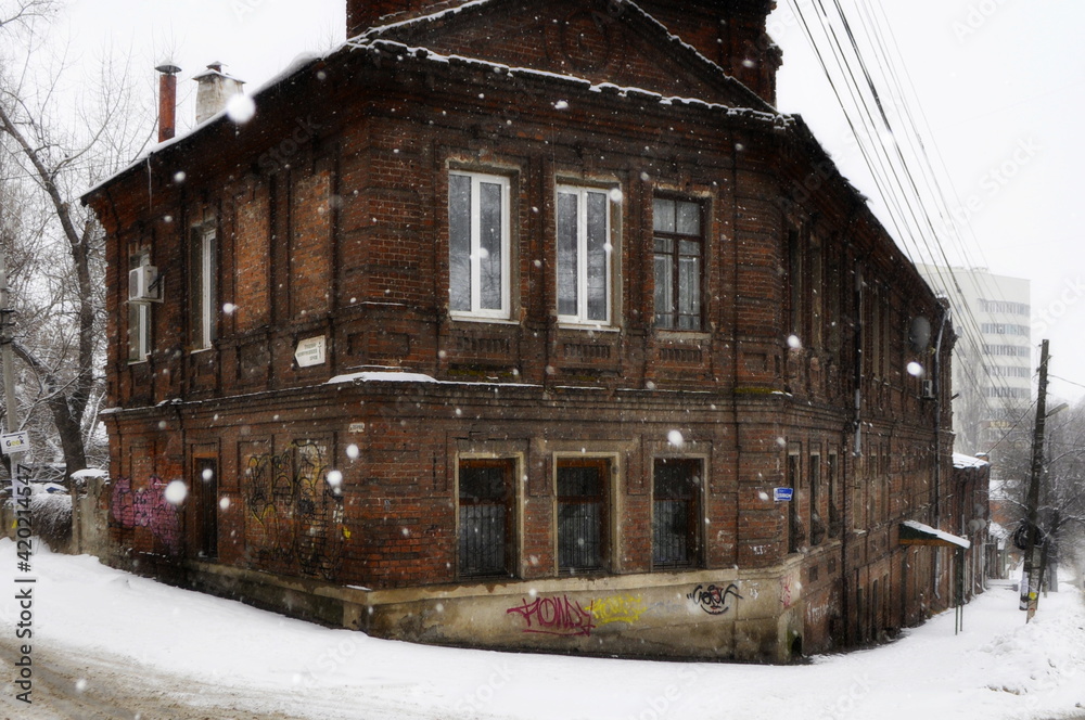 Old house in winter Old house in winter