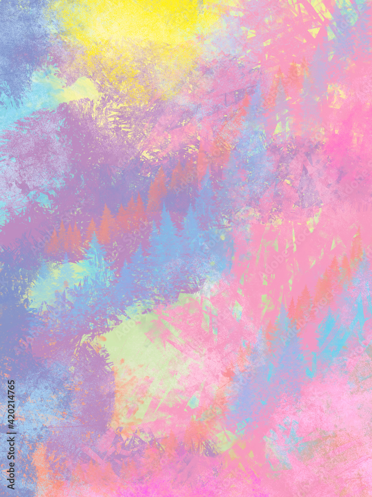 Abstract watercolor background with watercolor splashes. Oil paint effect