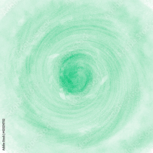 Green circle grunge spot. Brash stroke in the form of circle. Watercolor swirl