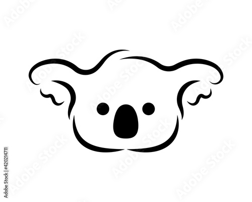 Koala logo isolated on white background. Vector illustration