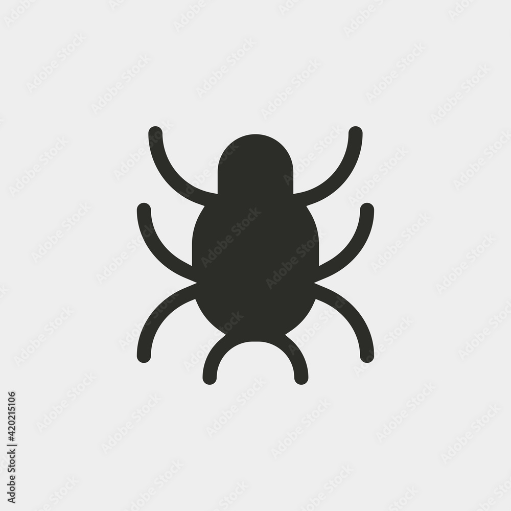 Bug icon isolated on background. Tick symbol modern, simple, vector, icon for website design, mobile app, ui. Vector Illustration Bug icon isolated on background. Tick symbol modern, simple, vector, icon for website design, mobile app, ui. Vector Illustration