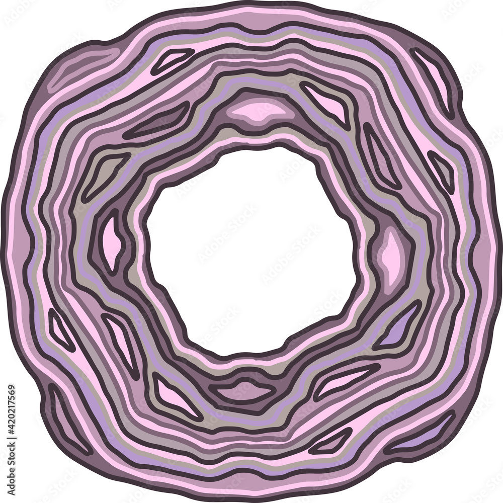 Obraz premium Abstract violet frame. Agate slice ripple texture imitation. Vector illustration.