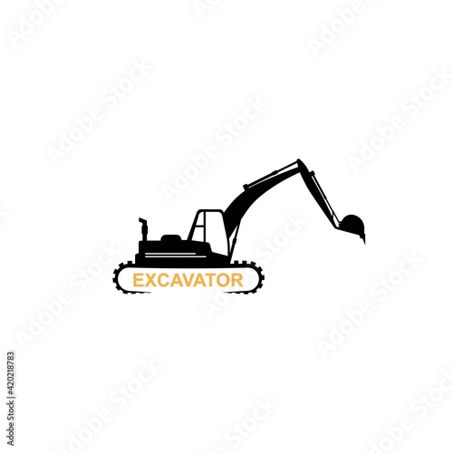 Excavator logo illustration vector