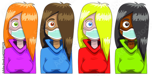 Adolescente et port du masque chirurgical