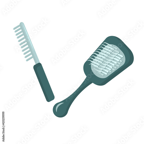 vector illustration of animal combs isolated on a white background