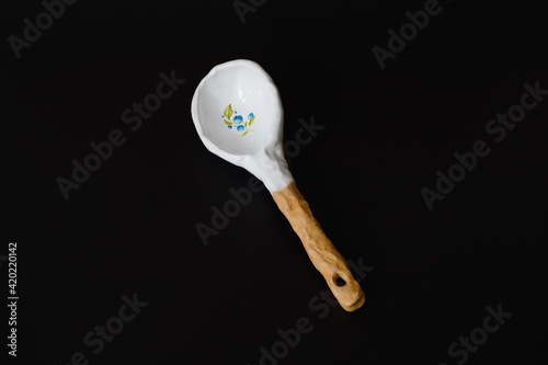 Handmade ceramic craft ware. Spoon.