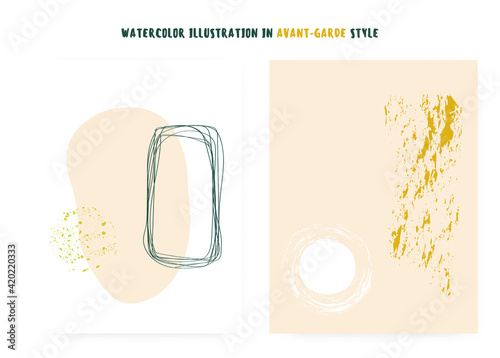 Watercolor illustration in avant-garde style. . Vector illustration photo