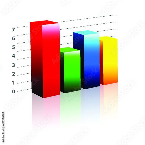 Busines concept of colorful block on white wall
