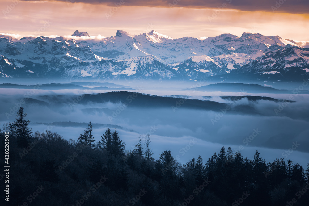 Alpenblick über dem Hochnebel Alpenblick über dem Hochnebel